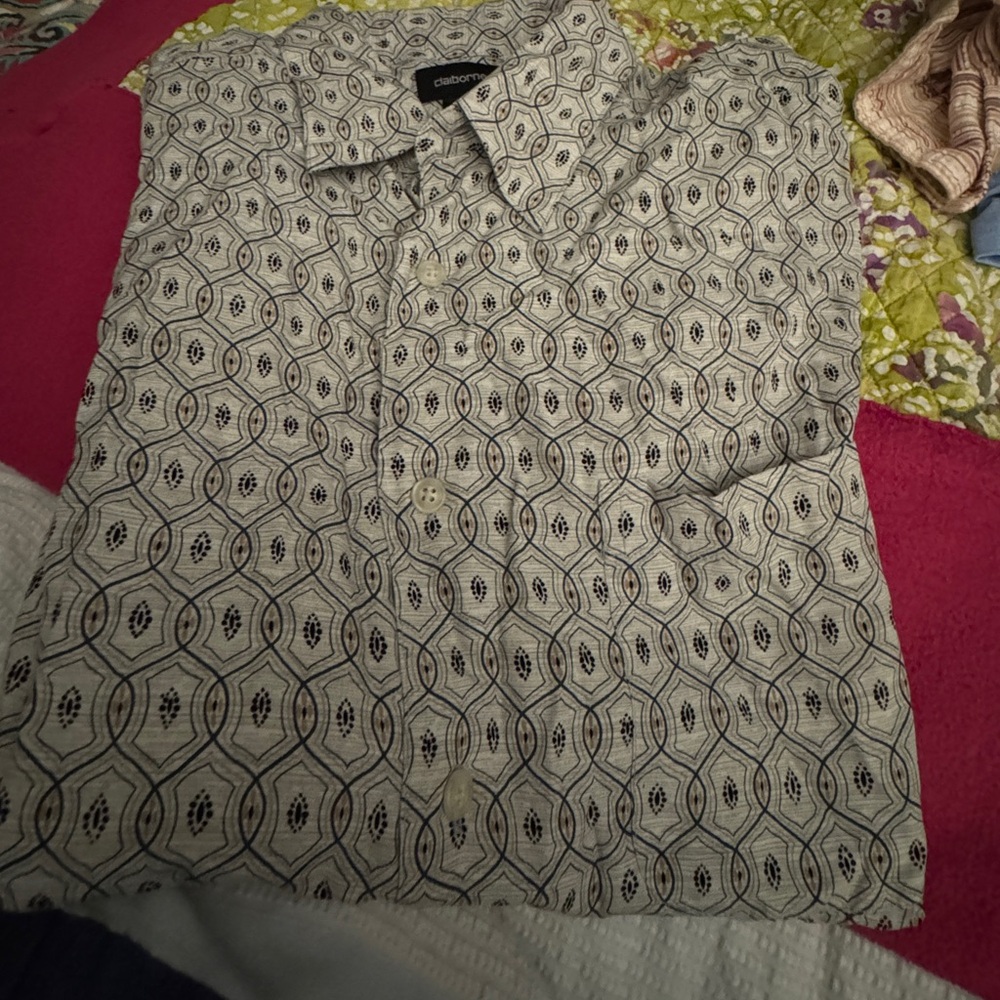 Calvin Klein Black and White Casual Button Down Shirt